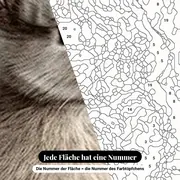 Malen nach Zahlen Hase auf einer Blumenwiese – Nahaufnahme der nummerierten Leinwand