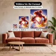 Malen nach Zahlen Prinzessin Belle und ihre Tochter in den Wolken – verfügbare Formate im Größenvergleich zu einem Sofa