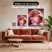 Malen nach Zahlen Rapunzel und ihre Tochter am Sternenhimmel – verfügbare Formate im Größenvergleich zu einem Sofa