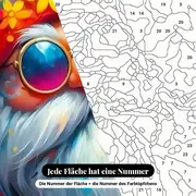 Malen nach Zahlen Hippie-Gartenzwerg mit Joint – Nahaufnahme der nummerierten Leinwand