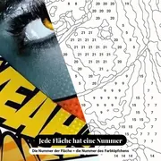 Malen nach Zahlen Frauenblick Pop-Art Comic – Nahaufnahme der nummerierten Leinwand