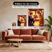Malen nach Zahlen Harry Potter schenkt Pralinen vor dem Geschäft – verfügbare Formate im Größenvergleich zu einem Sofa