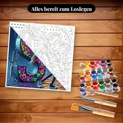 Malen nach Zahlen Jack Skellington Buchstabe S Neon – Set bereit zum Loslegen auf dem Tisch