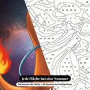 Malen nach Zahlen Glumanda im Weltraum – Nahaufnahme der nummerierten Leinwand