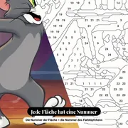 Malen nach Zahlen Tom und Jerry beim Tanzen – Nahaufnahme der nummerierten Leinwand