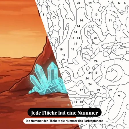 Malen nach Zahlen Lilo & Stitch: Stitch in einer Kristallhöhle – nummerierte Leinwand zum Malen