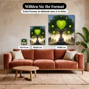 Malen nach Zahlen Buddha unter dem Bodhi-Baum – verfügbare Formate im Größenvergleich zu einem Sofa